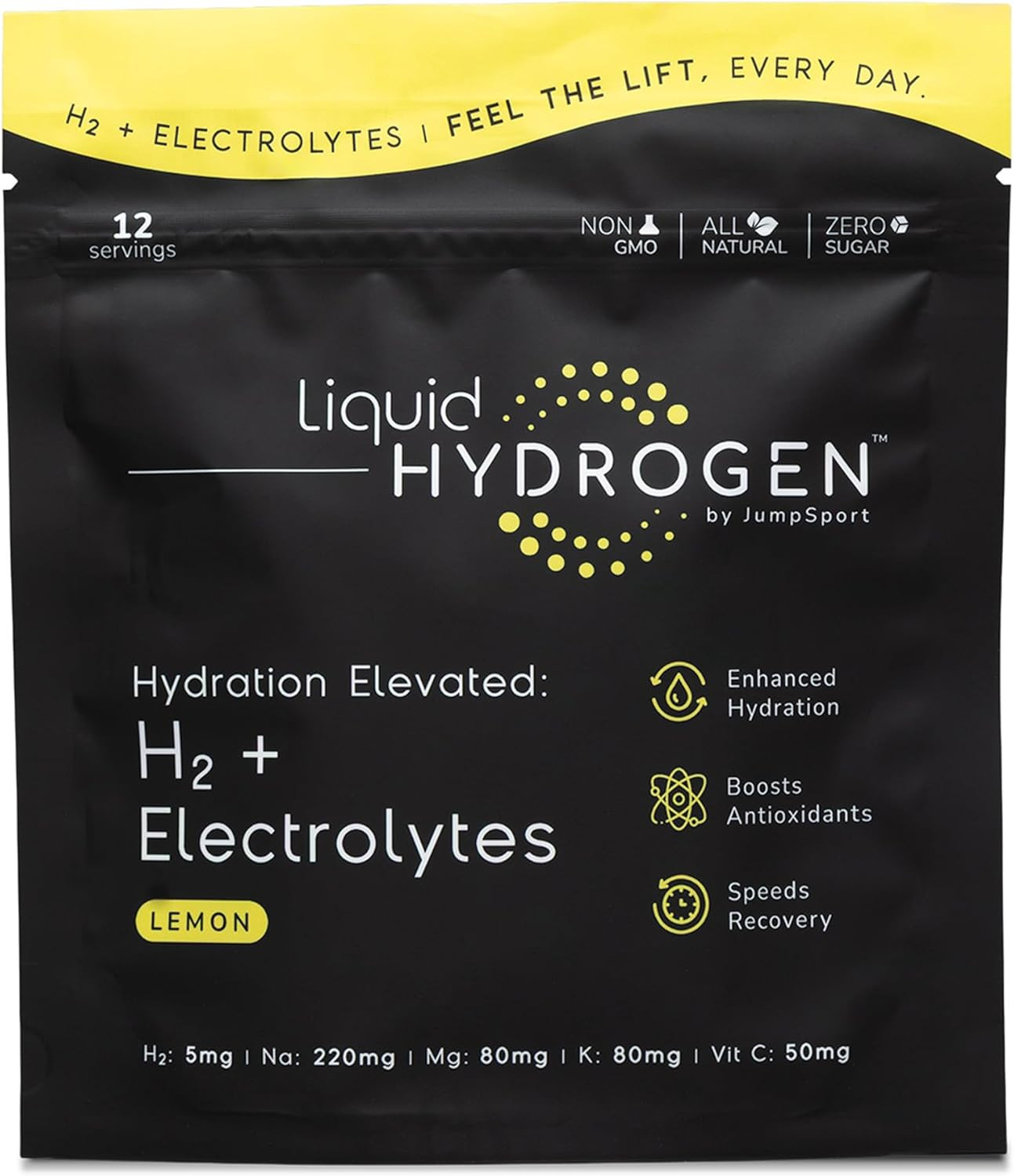 Liquid Hydrogen H₂ + Electrolyte Zero Sugar Drink Mix | Lemon | 30 Pack