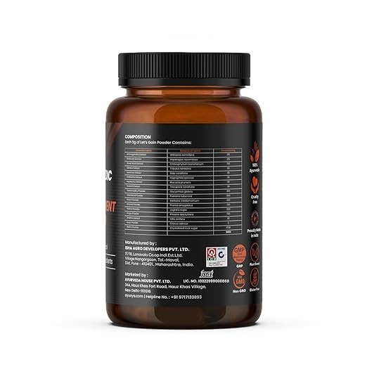 Ayuvya Lets Gain Helps Increasing Muscle Mass & Energy Levels Promotes Overall