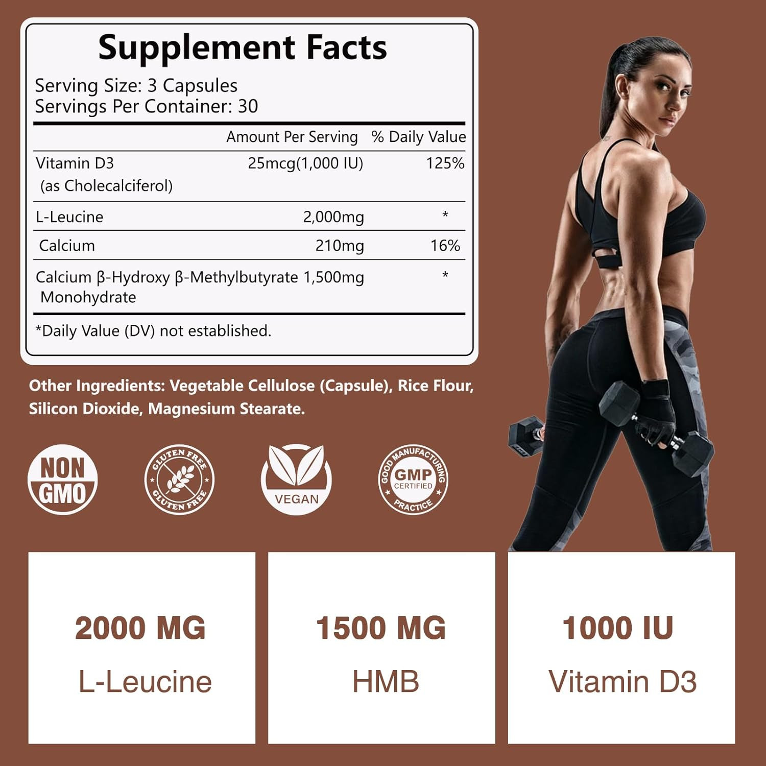 HMB and Leucine Supplement, 3500Mg L-Leucine HMB with Vitamin D3, Amino Acid …