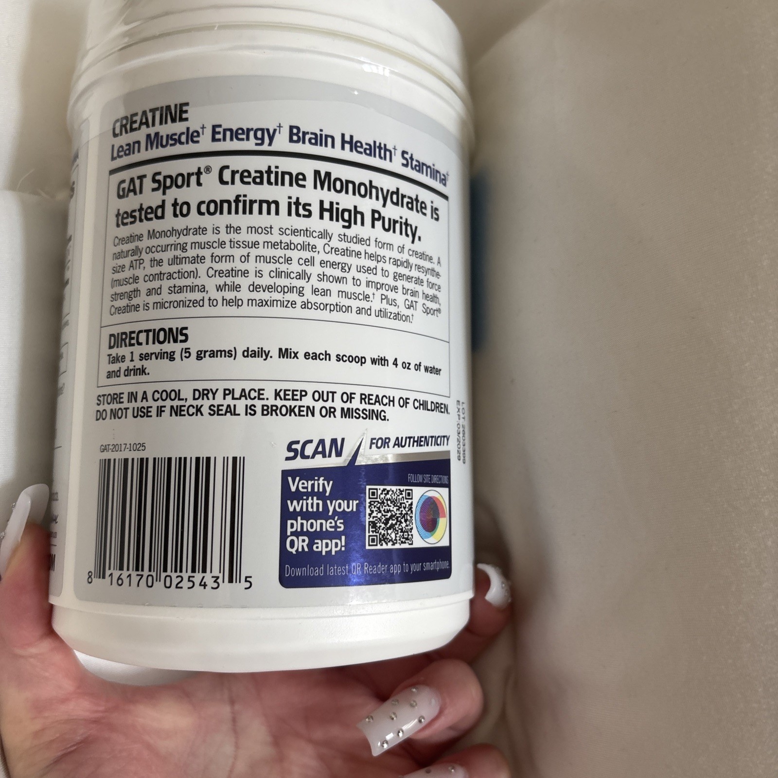 GAT Sport Creatine Monohydrate Powder 33.3 Oz Container Exp Date 03/2029