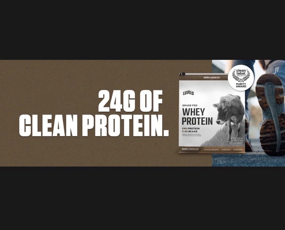 Protein Powder Levels Grass Fed 🐮 Whey Delicious Double Chocolate 5.64 lb c