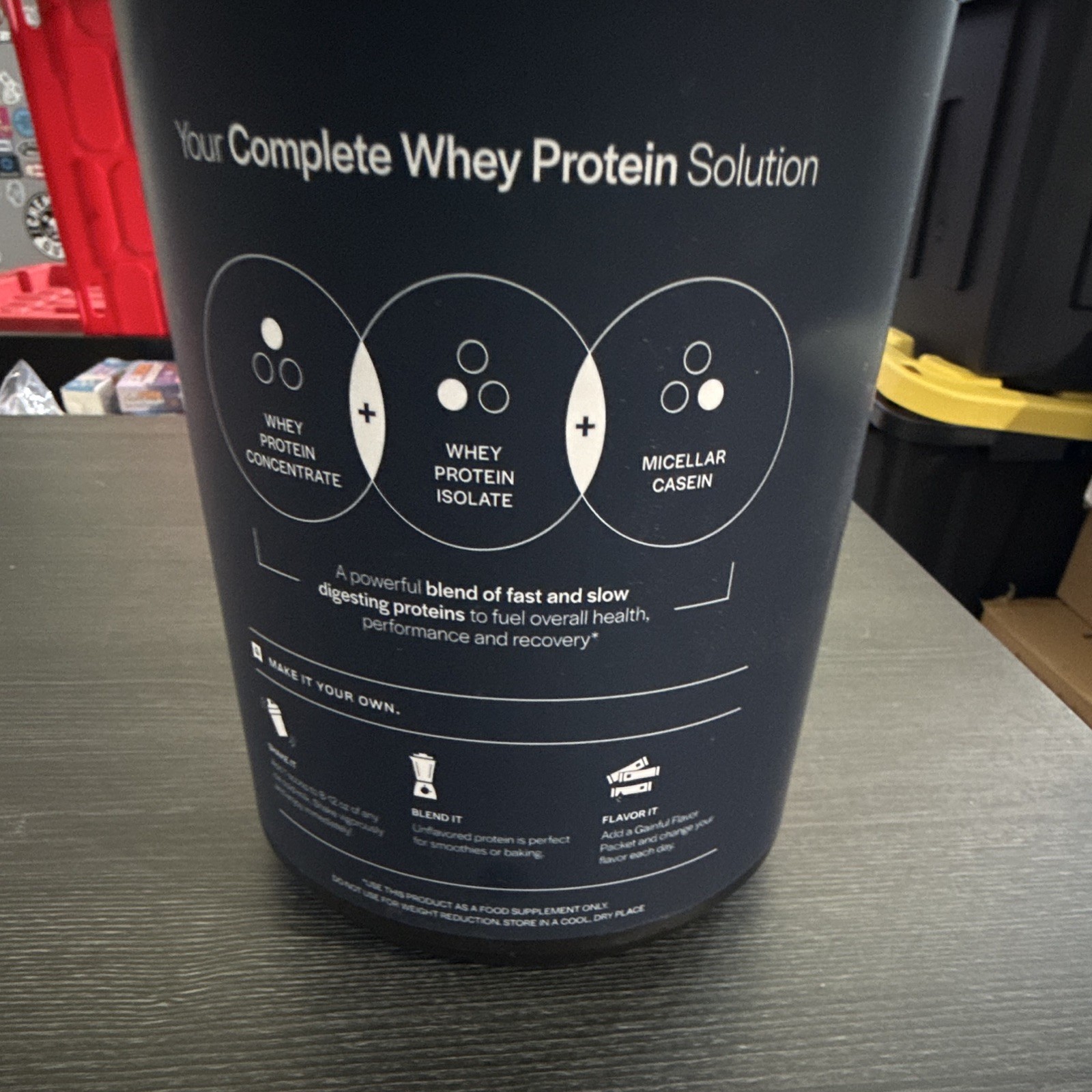Gainful Everyday Whey Protein Powder Unflavored 33.5 oz Gluten-Free No Dyes