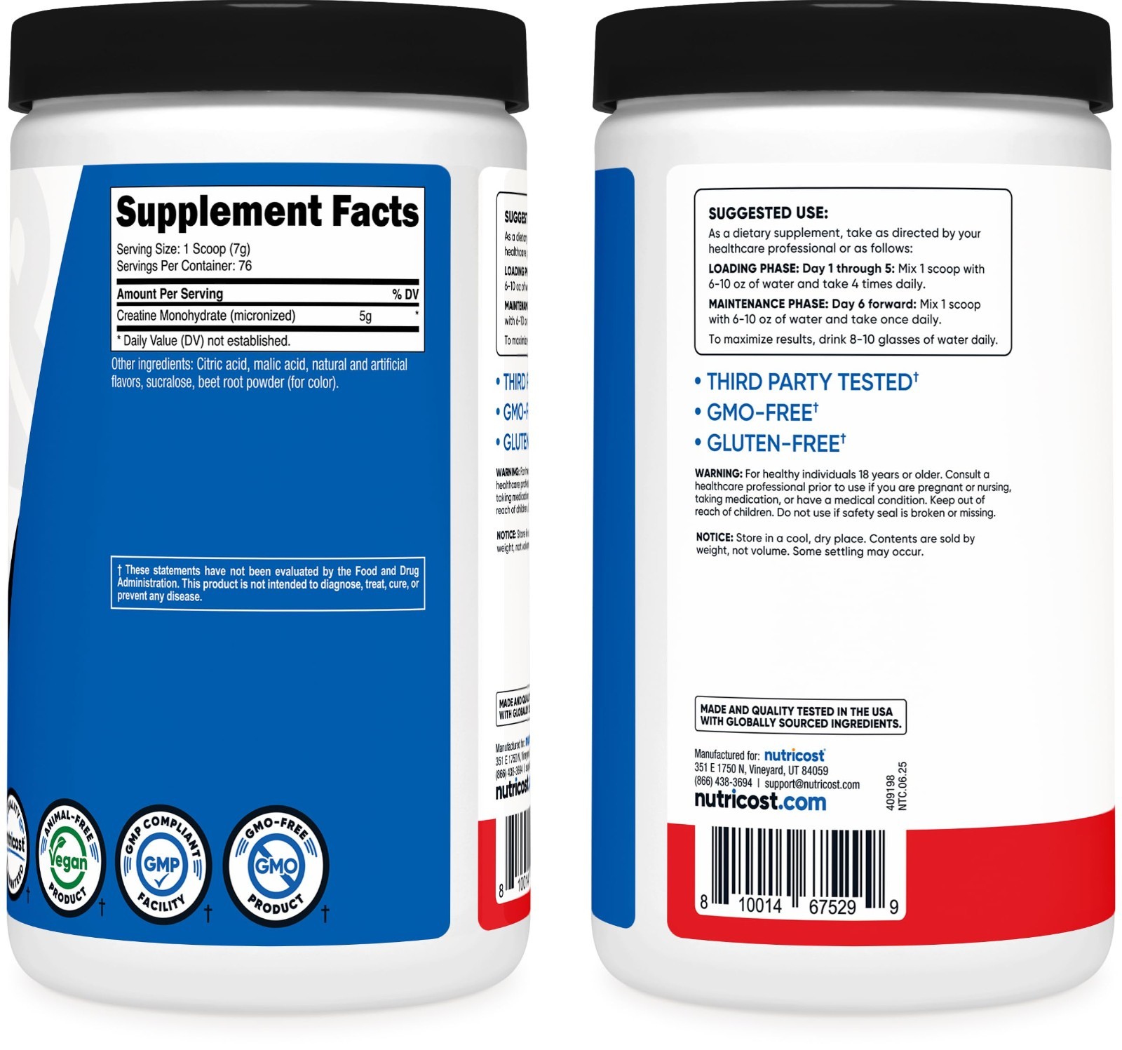 Creatine Monohydrate Powder – Fruit Punch Flavor, 500g – Muscle Gain & Energy Bo