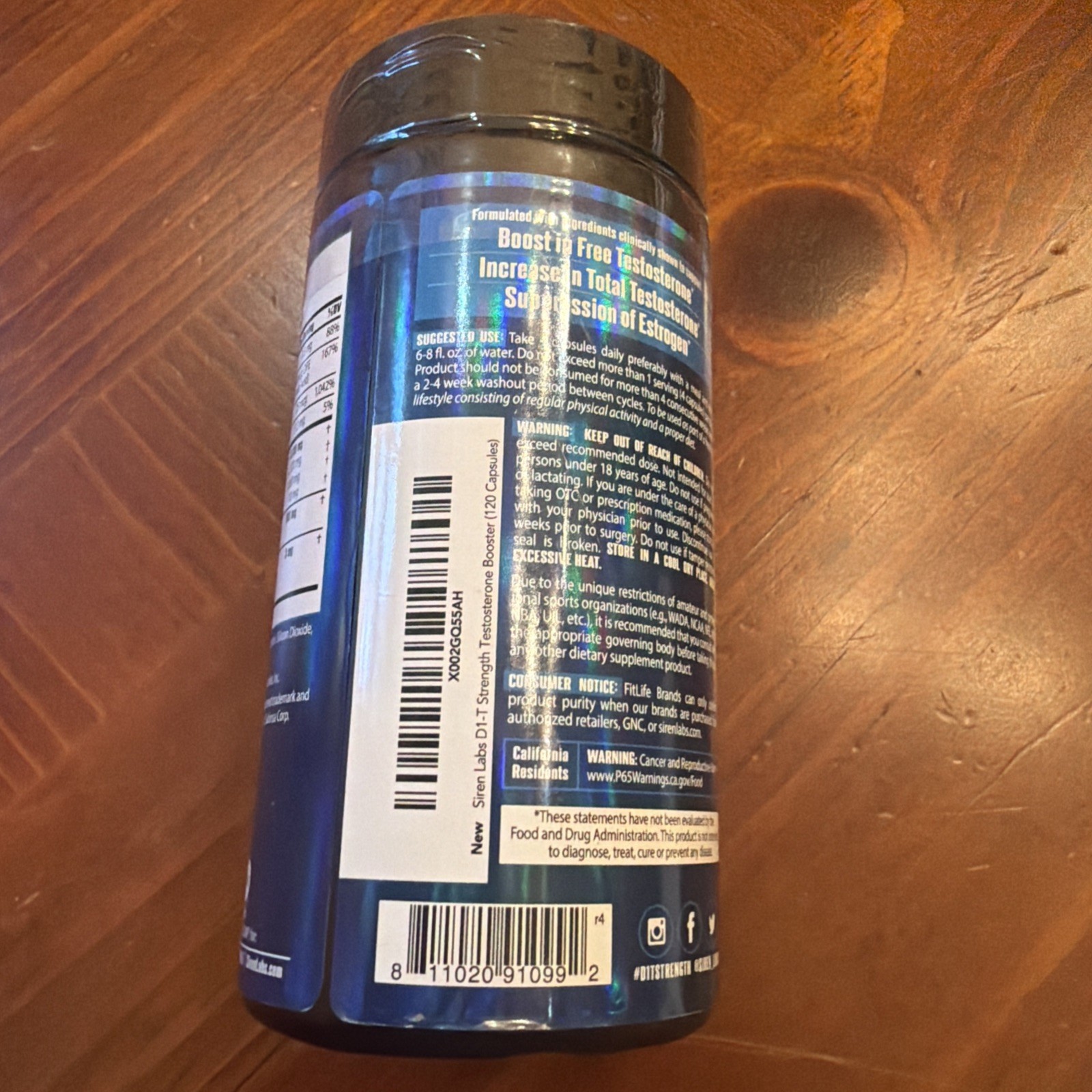 Siren Labs D1-T Strength Test Booster 120 Capsules – NEW- EXP: 04/2027
