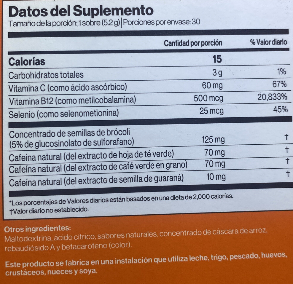 Immunocal Booster Energy PERFORMANCE Nrf2 30 Stick Packs Per Box 2 Boxes