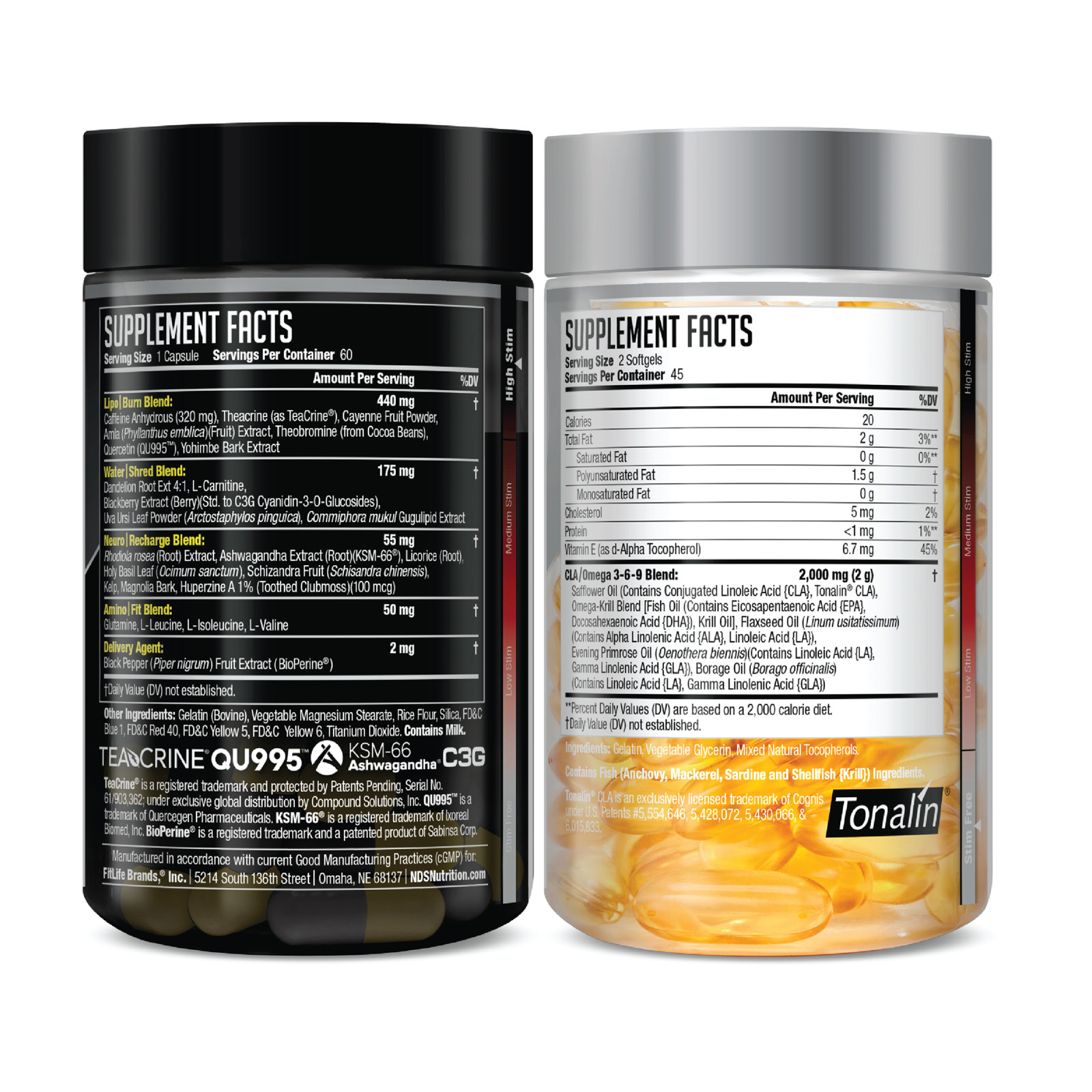 DUAL IMPACT STACK 2-in-1 Fat Loss – LipoRush XT 60 Capsules / CENSOR 90 Softgels