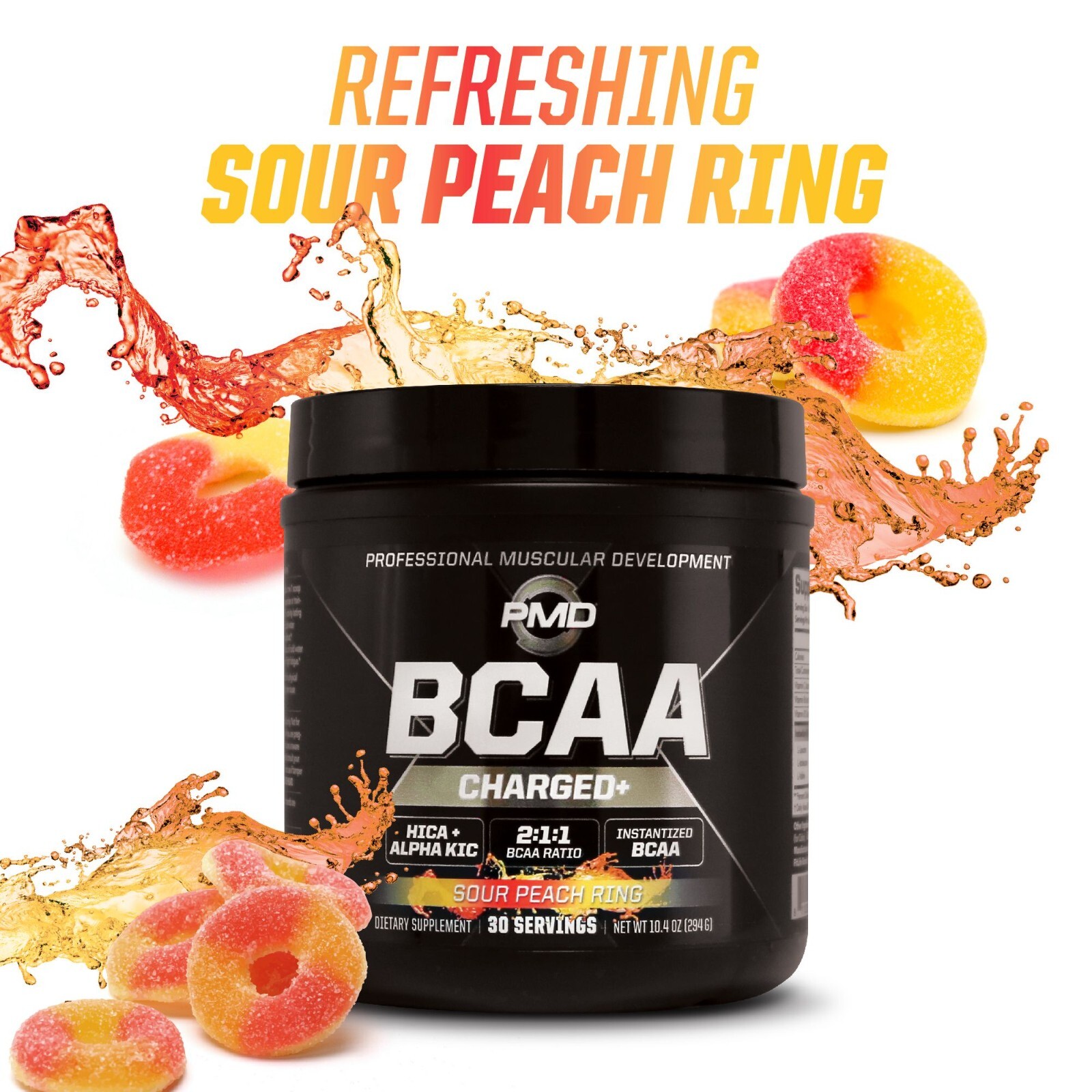 BCAA Charged Amino Acid Drink Performance & Recovery – Peach Mango (30 Serve)