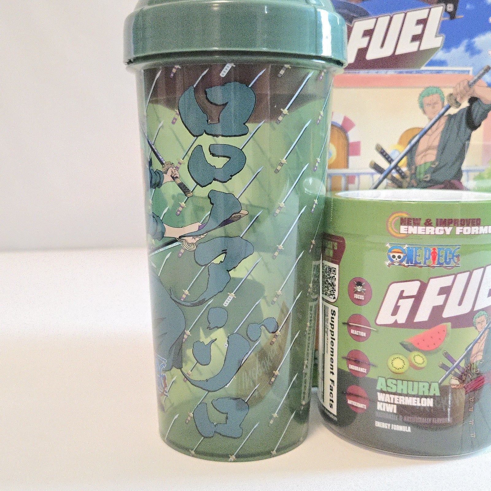 Gfuel x One Piece Zoro Ashura Collector’s Box With Shaker Cup – ENERGY NEW 2026✅