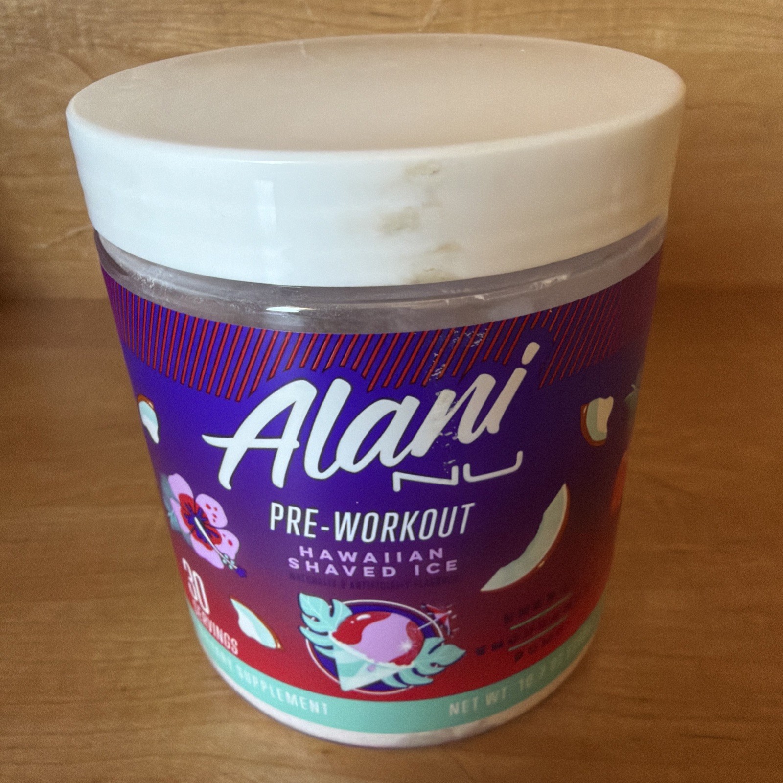 Alani Nu Pre-Workout Hawaiian Shaved Ice 30 Servings 10.7 oz 07/2027