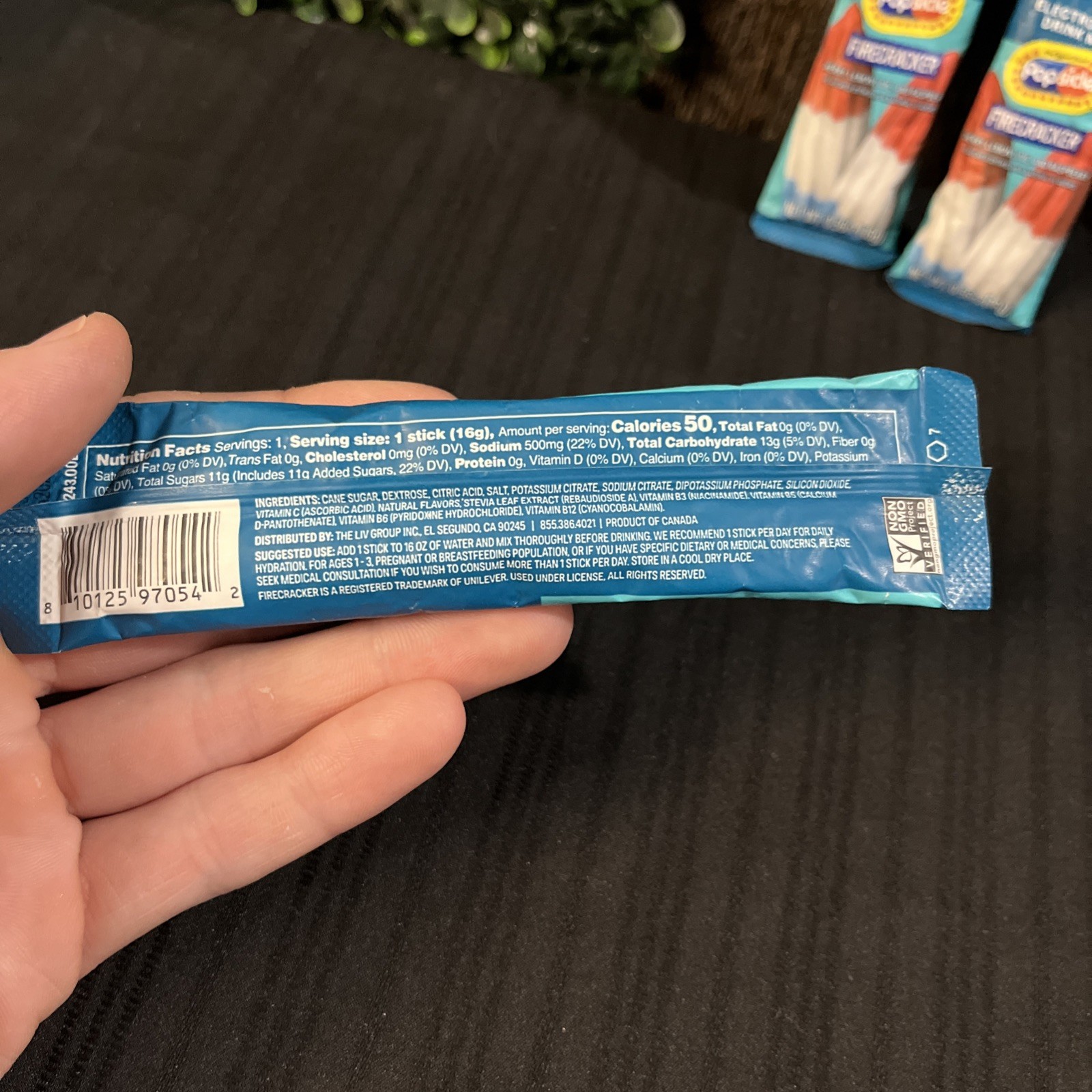 Liquid I.V. Hydration Multiplier Electrolyte Drink Mix Popsicle Firecracker 0.56
