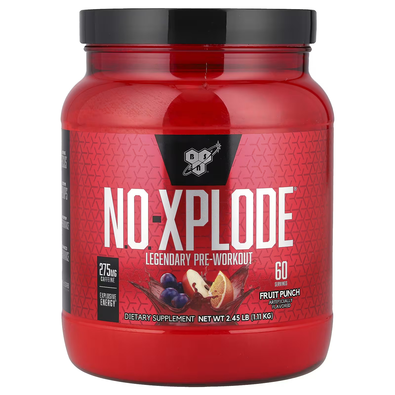 2 X BSN, N.O.-Xplode, Legendary Pre-Workout, Fruit Punch, 2.45 lbs (1.11 kg)