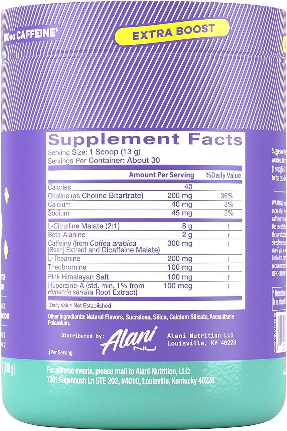 Pre Workout+ Powder Frozen Lemonade, Boost Energy, Sugar Free, 300mg Caffeine…