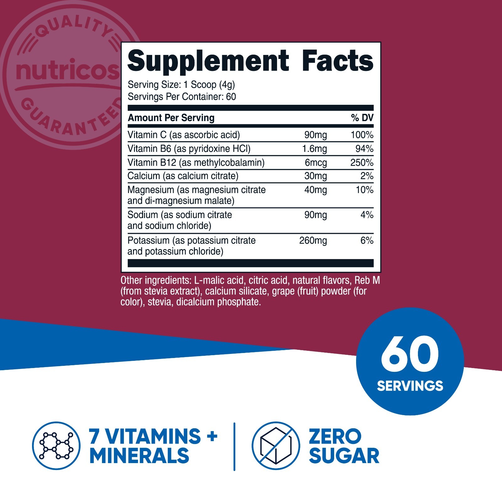 Nutricost Electrolyte Complex Hydration Powder (60 Servings, Grape)
