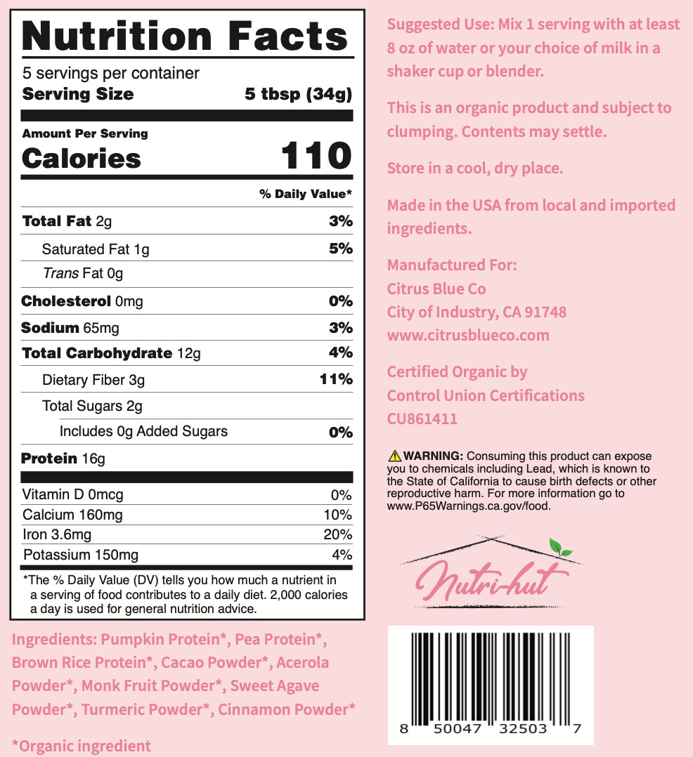 Nutri-hut VEGAN Protein Shake Mix Powder 6 oz Flavored