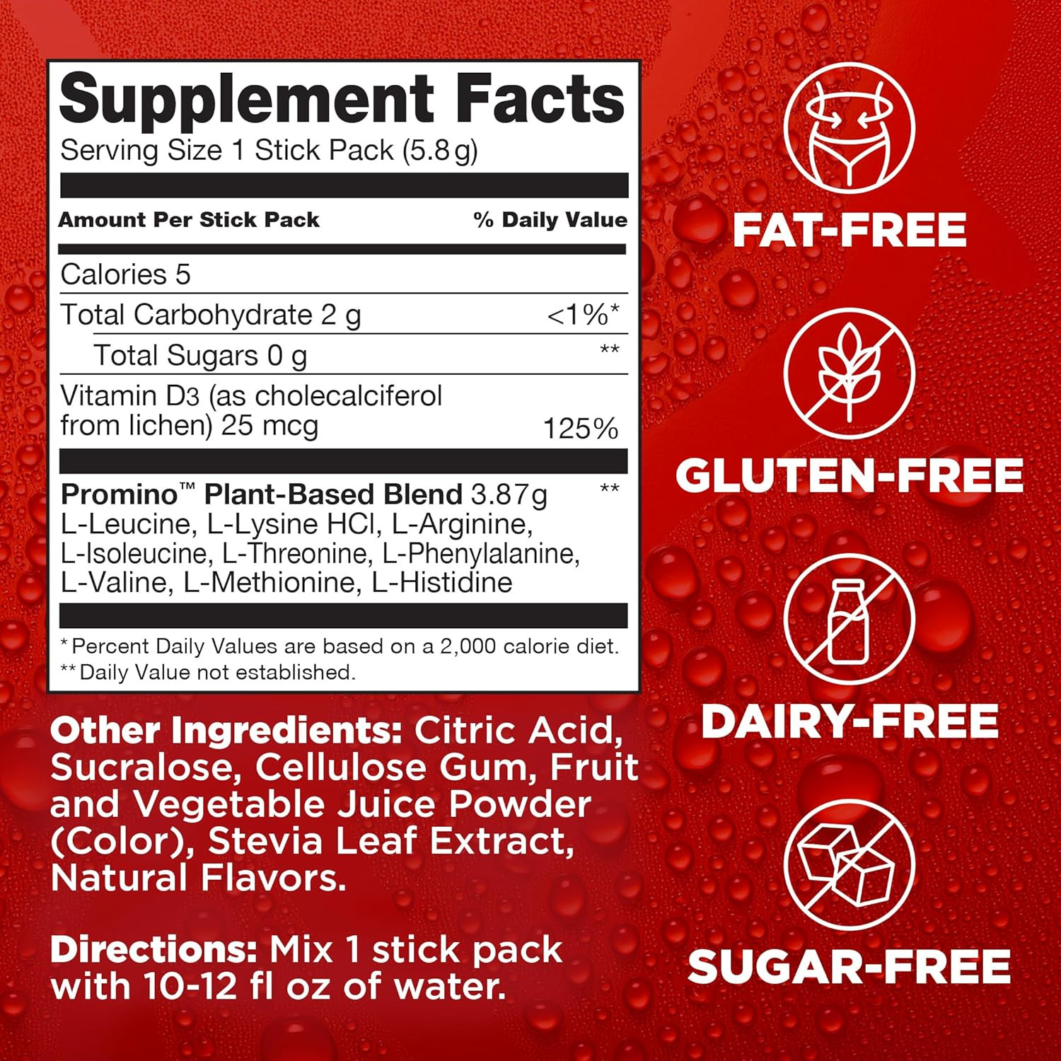 Rejuvenate Perfect Amino Acid Blend, 1 Stick = 20g Whey Protein, 5 Calories, Veg