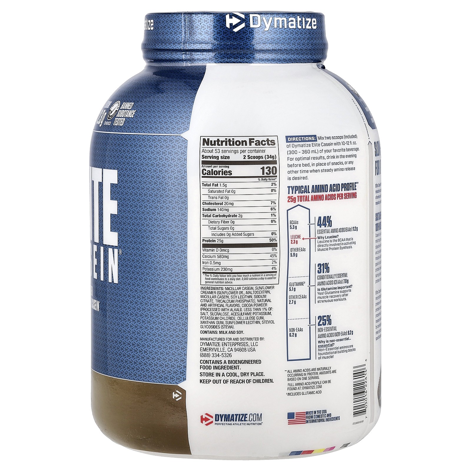 Elite Casein, Cookies & Cream, 4 lbs (1.8 kg)