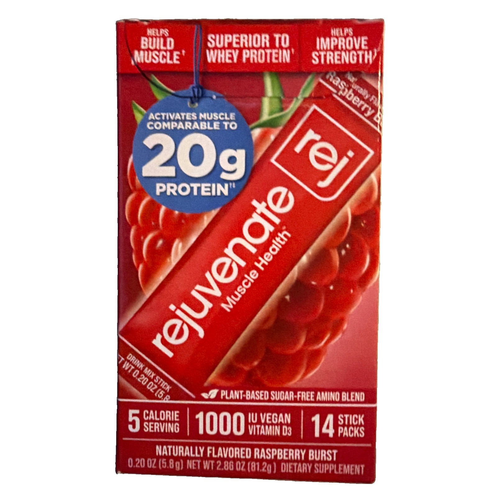 Rejuvenate Perfect Amino Acid Blend, 1 Stick = 20g Whey Protein, 5 Calories, Veg