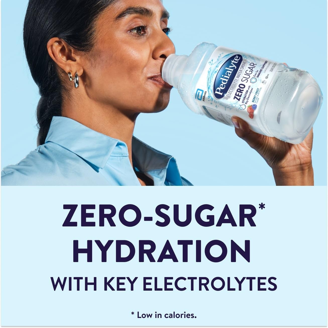 Pedialyte Electrolyte Water with Zero 33.8 Fl Oz (Pack of 4), Berry Frost