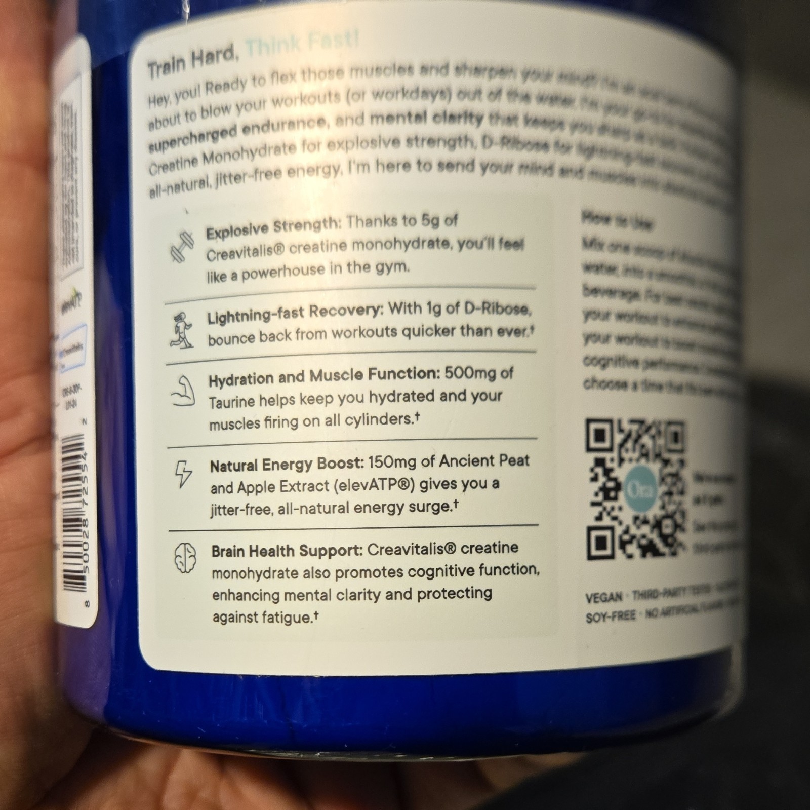 Ora Muscle Memory Creatine Powder Acai Berry 8.68oz 30 Servings