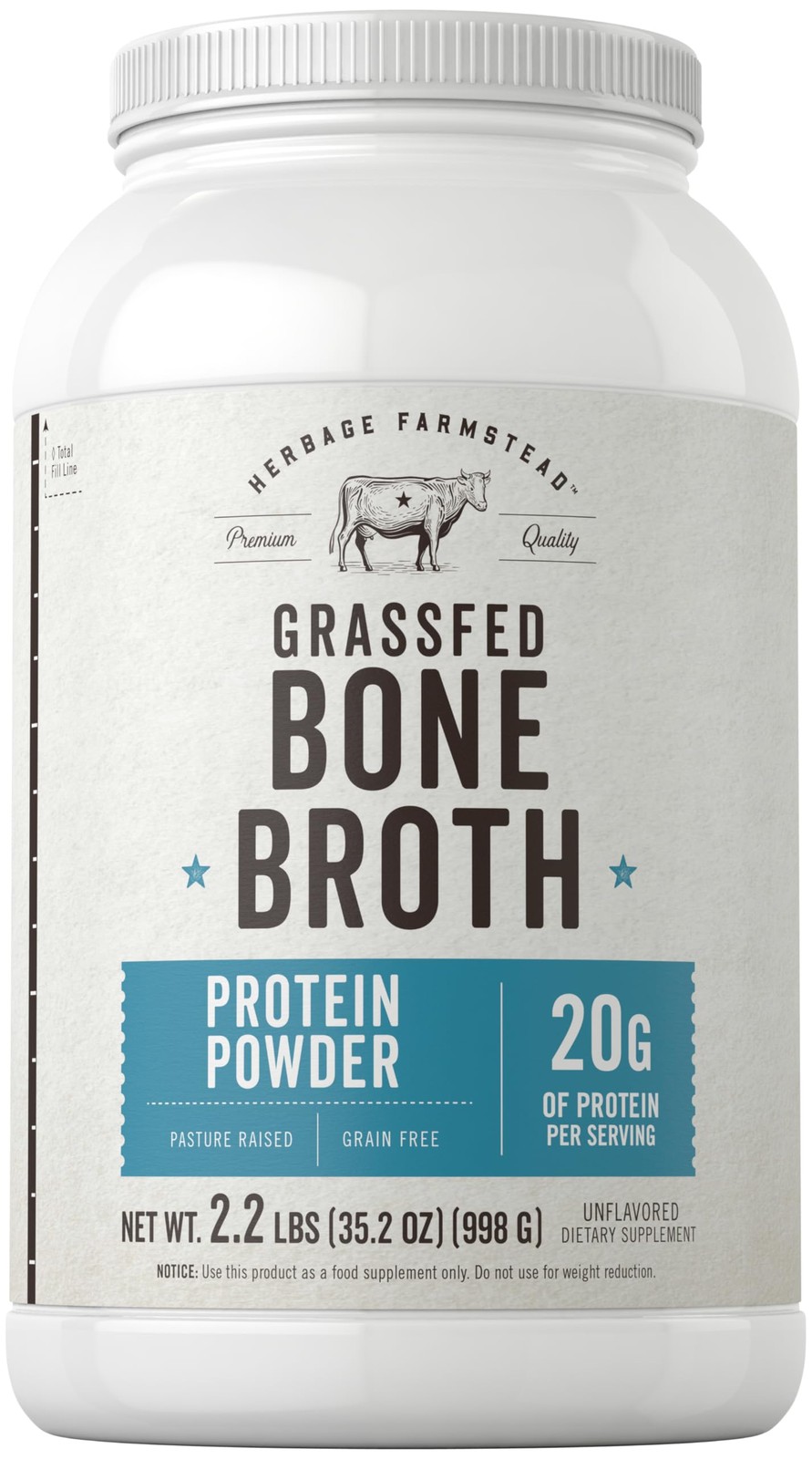Carlyle Grass Fed Bone Broth Protein Powder | 35.2 oz 2.2 Pound (Pack of 1)