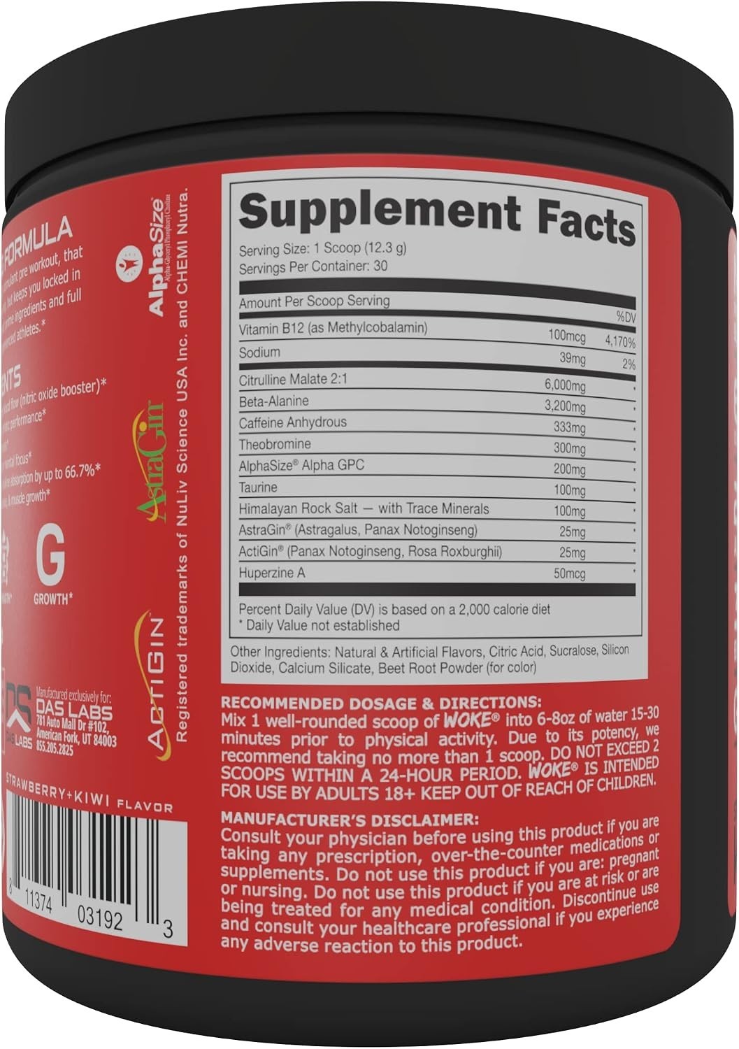 Bucked Up – Woke Strength and Growth, 30 Servings (Strawberry Kiwi)
