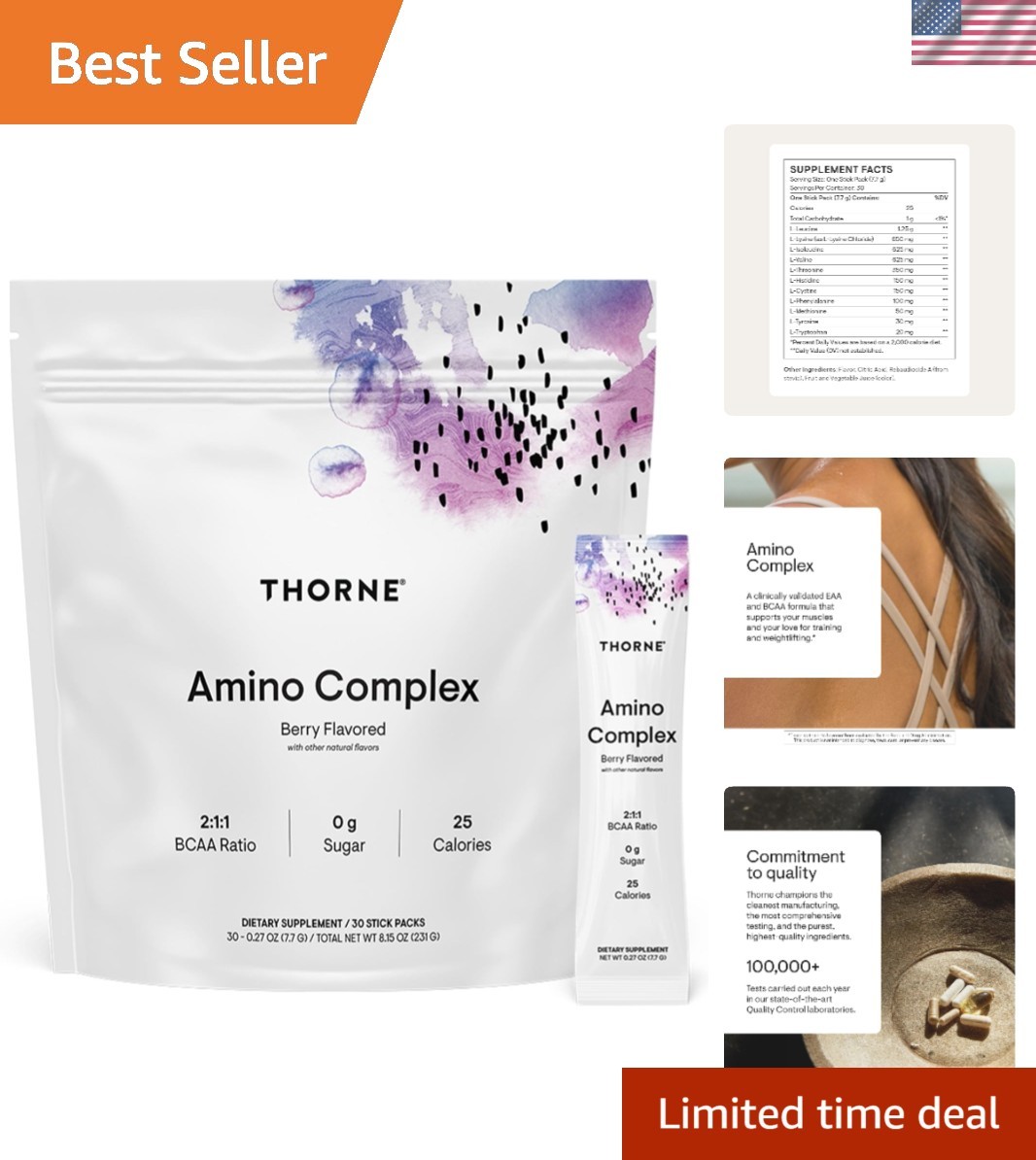 Amino Complex – Clinically-Validated EAA and BCAA Powder for Pre or Post-Work…