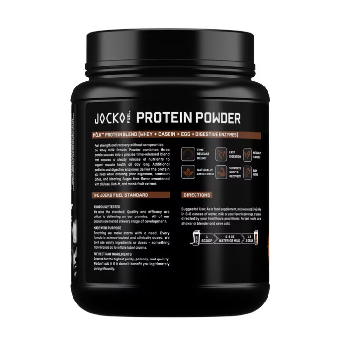 Jocko Fuel Whey Protein Powder Chocolate 22g Protein 18 Servings Blend