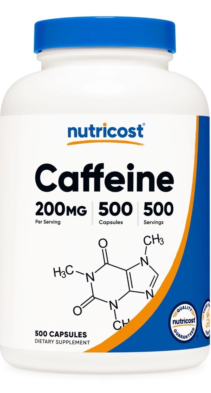 Nutricost Caffeine Pills, 500 Capsules, 500 Servings, 200mg Per Serving