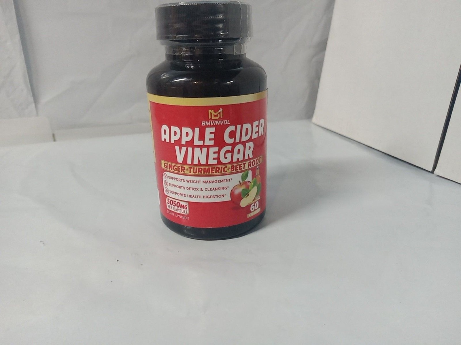 Bmvinvol Apple Cider Vinegar 5050mg 60 Caps Weight Management Exp 12/26