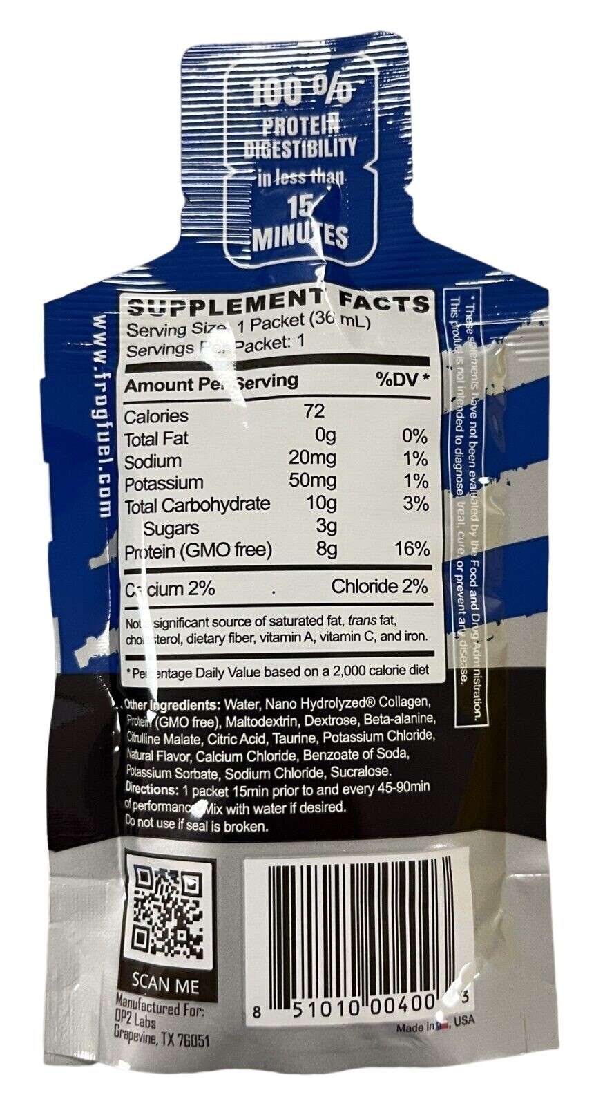 Frog Fuel BLUE Ultra Power Shot ( 12 pouches ) ^