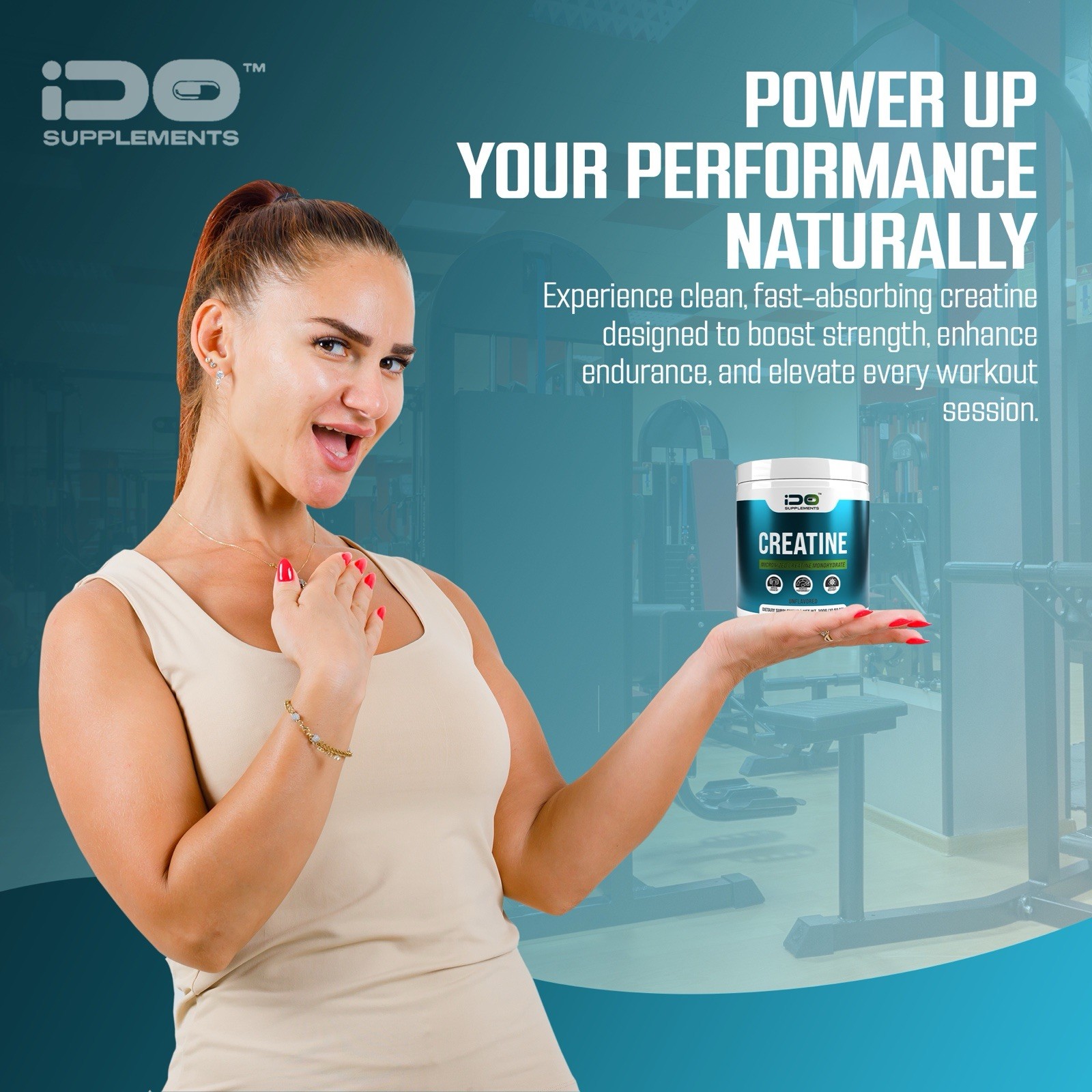 iDo Supplements Creatine Monohydrate 300g -Micronized -Pure & Unflavored