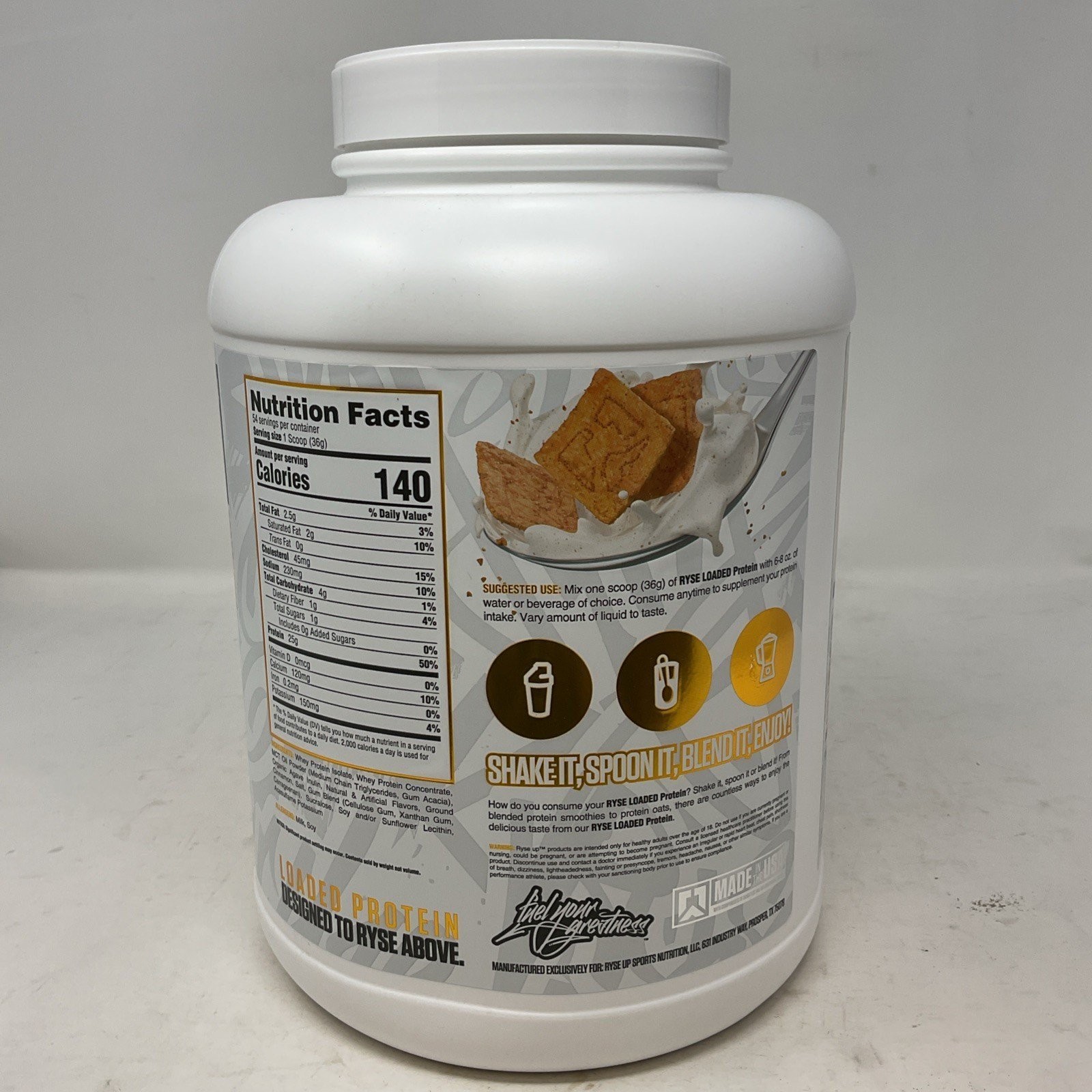 RYSE Loaded Protein Powder – Cinnamon Toast – 54 Servings 4.3 Lb