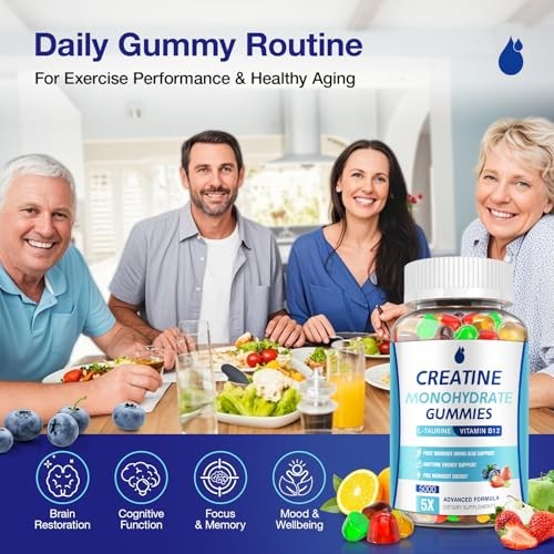 Creatine Monohydrate Gummies 160 Count Mixed Fruit Muscle Energy