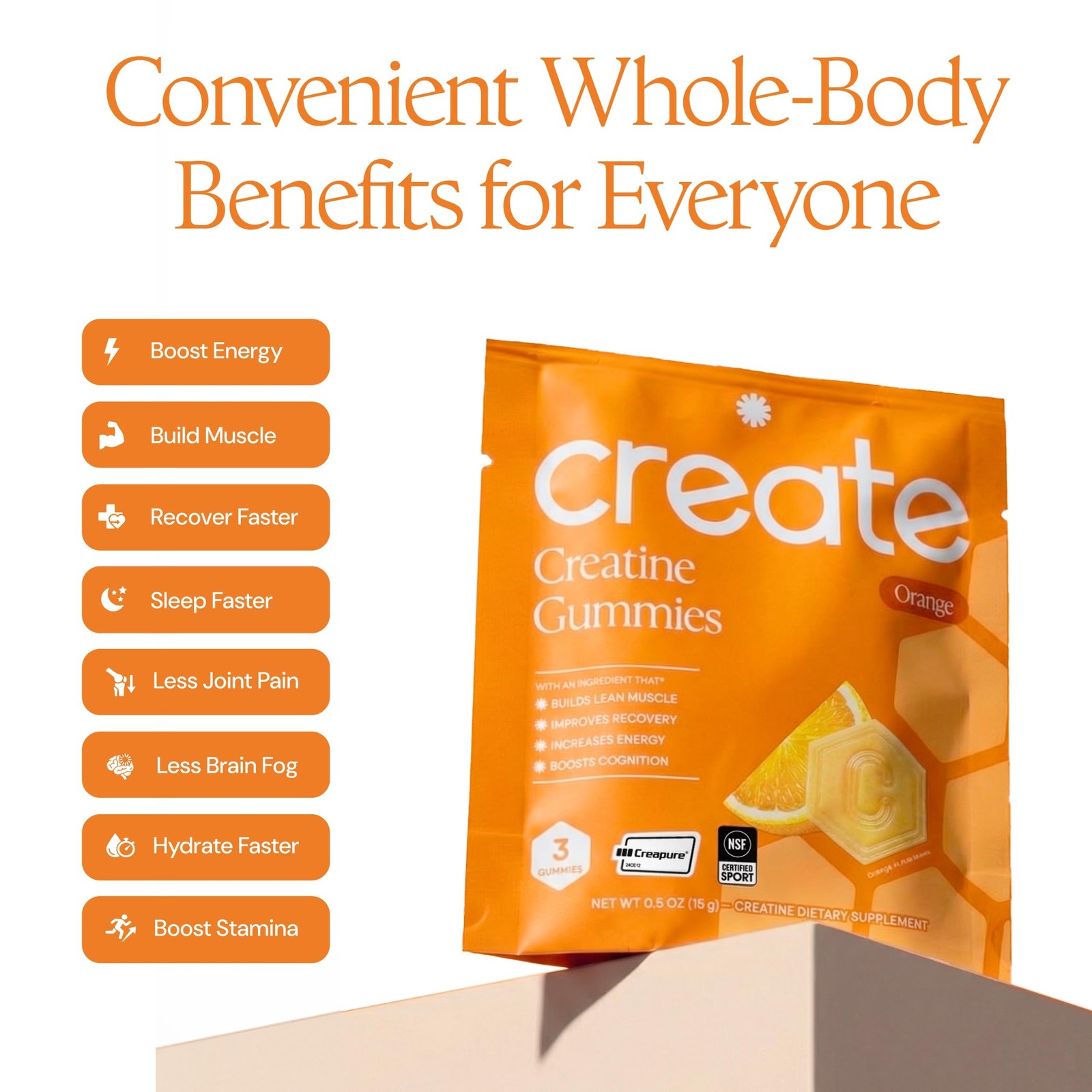 Creatine Gummies for Men & Women – NSF Certified, Made with Creapure Creatine…