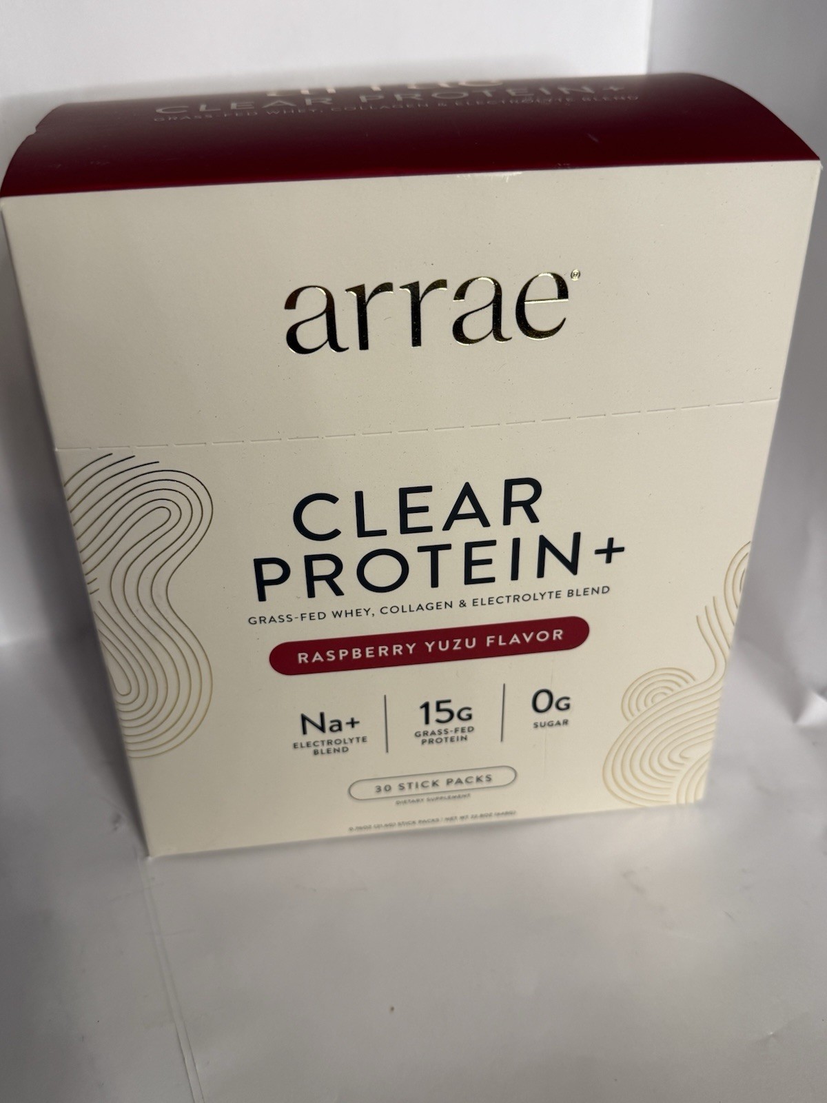 arrae Clear Protein+ Grass-Fed Whey Collagen Electrolyte Raspberry Yuzu 20 Pack