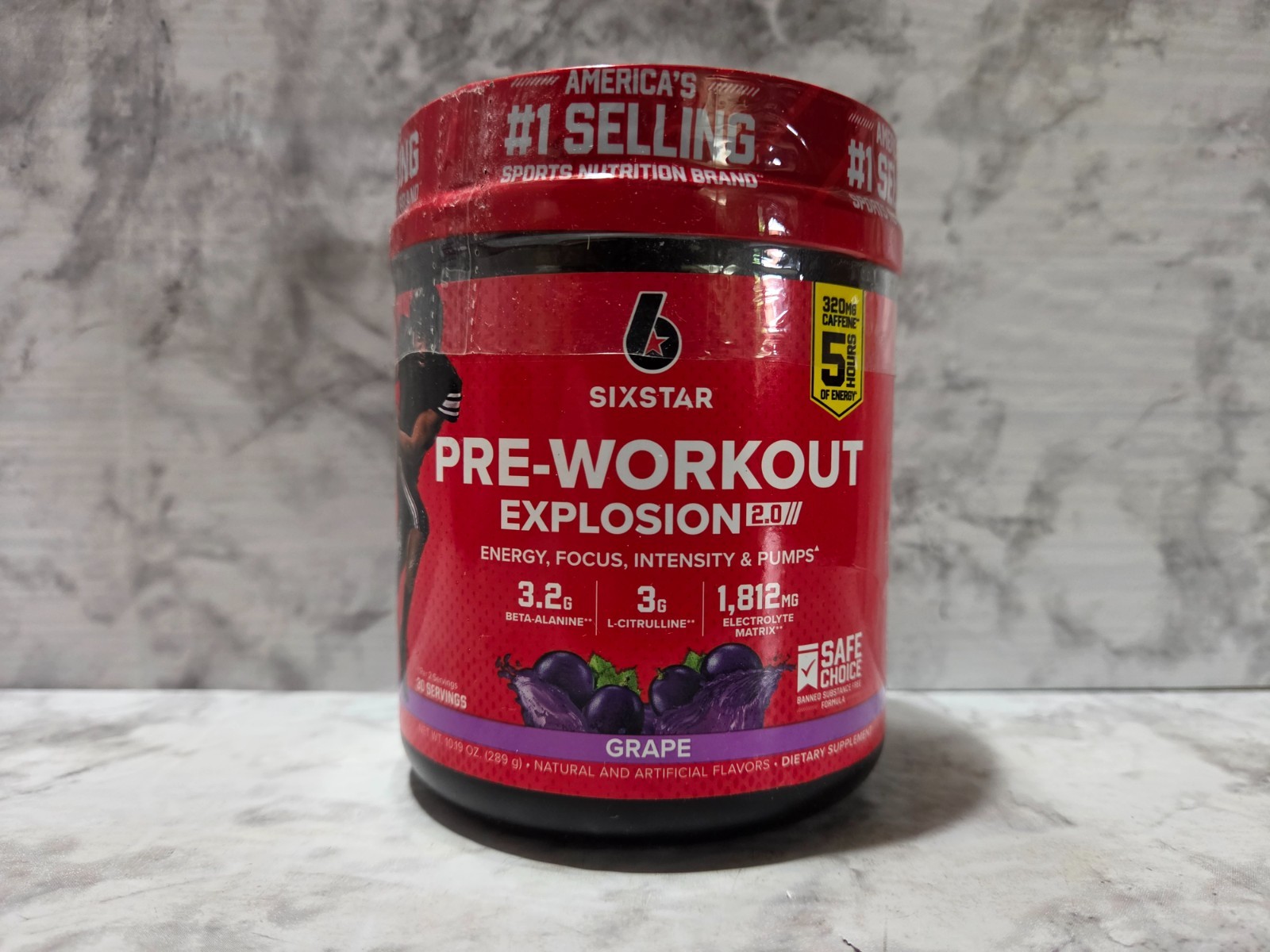 Six Star Pre-Workout Explosion 2.0 Grape 10.19 OZ OZ 6/2027