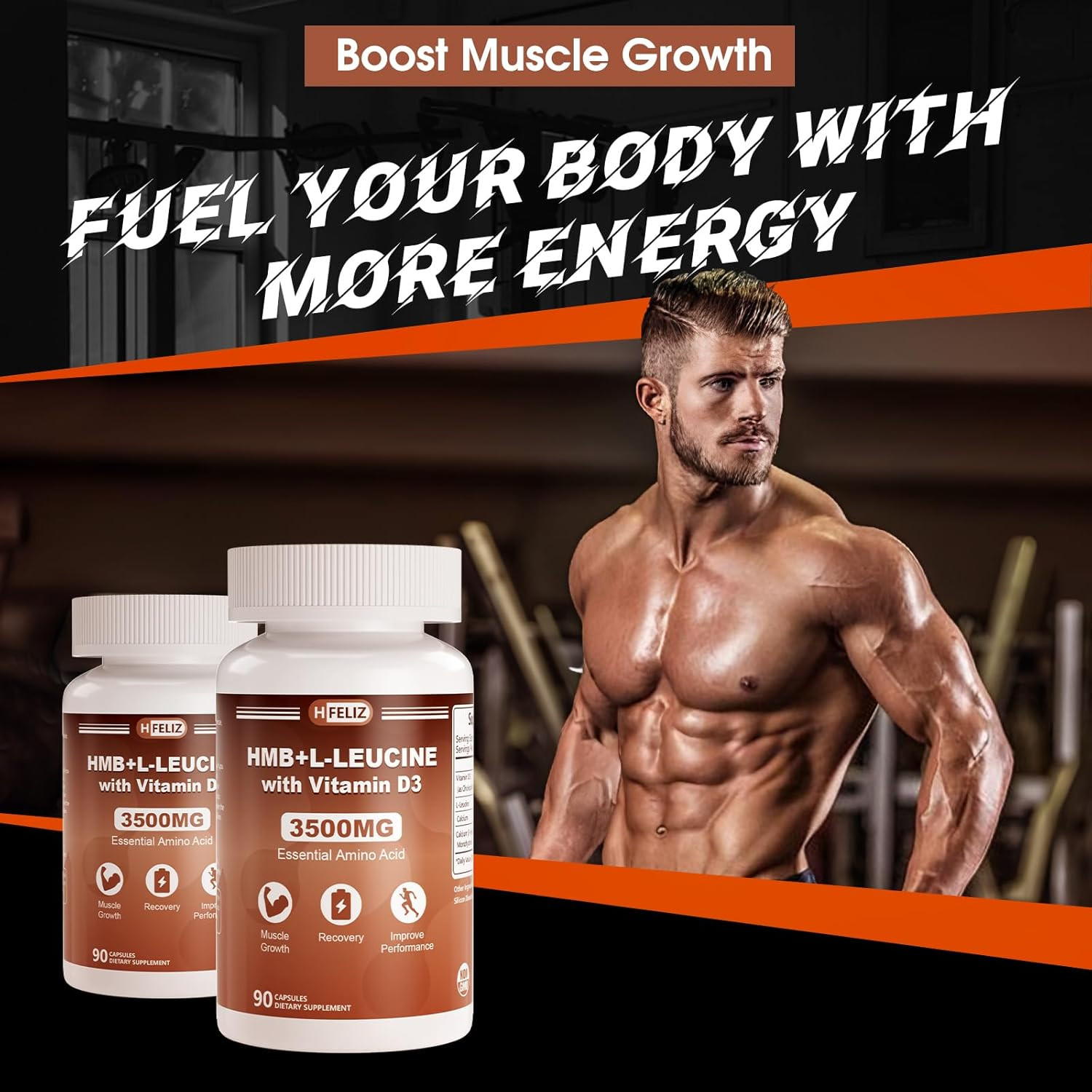 HMB and Leucine Supplement, 3500Mg L-Leucine HMB with Vitamin D3, Amino Acid …