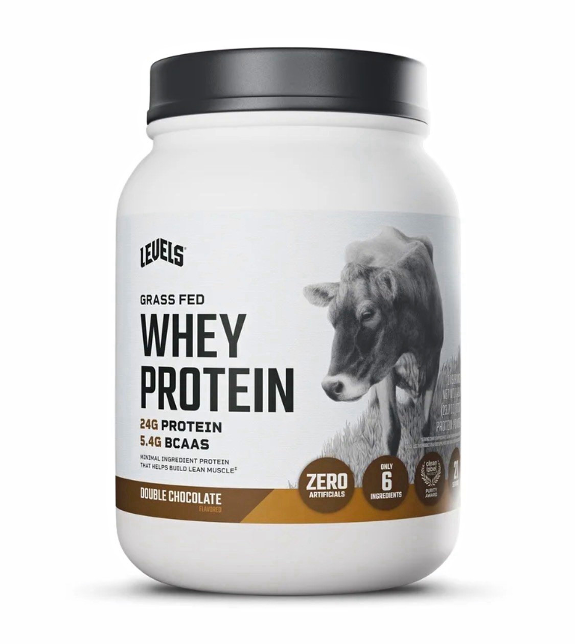 Levels Grass Fed Whey Protein Powder Zero Artificials Double Chocolate
