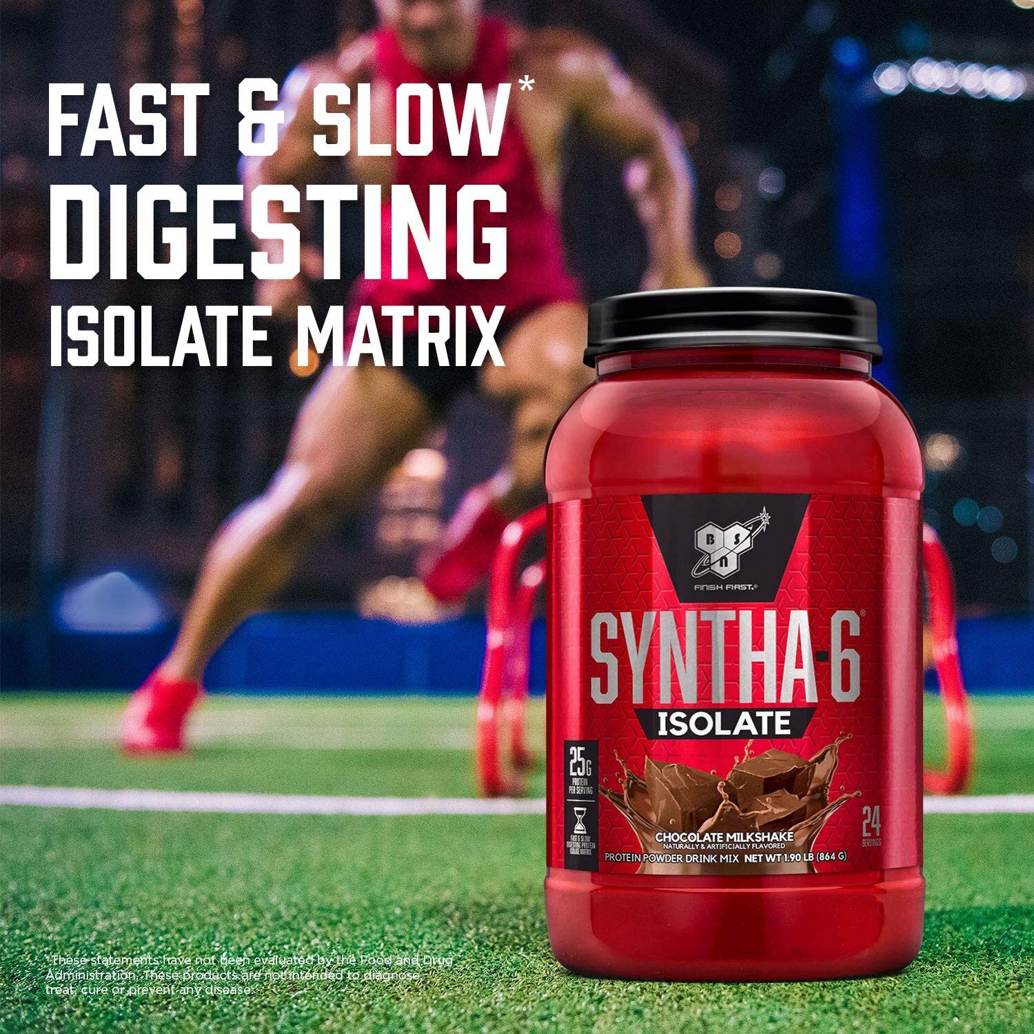 BSN, Syntha-6 Isolate, 25g Protein Powder, Chocolate Milkshake, 4.02 lbs