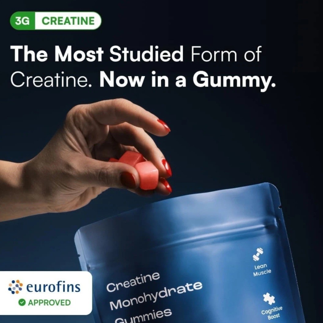 OMNI Creatine Monohydrate Gummies Muscle Growth Support Low Sugar Watermelon 90c