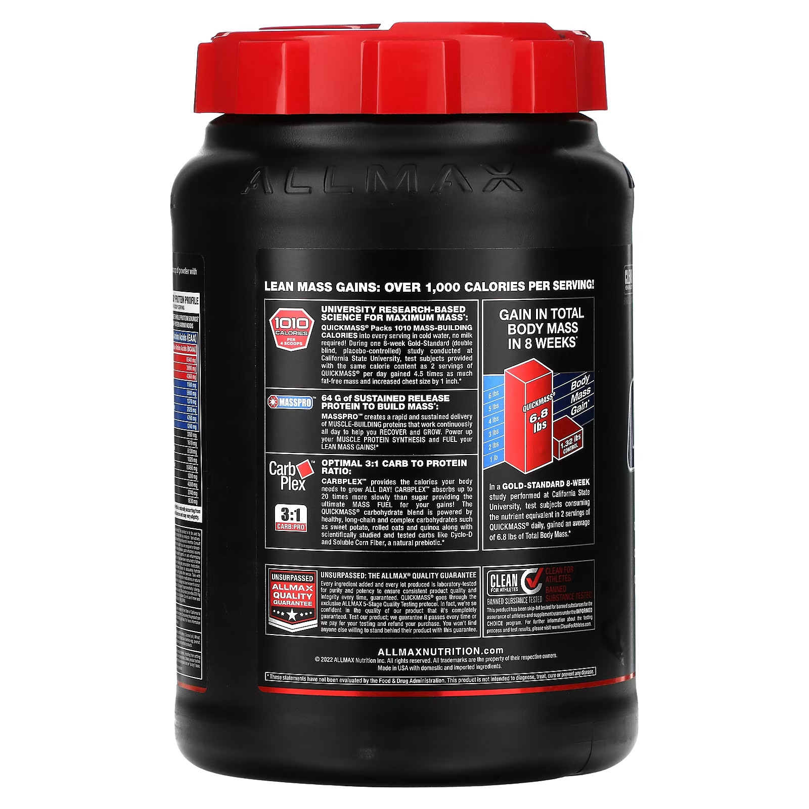 Quickmass®, Rapid Mass Gain Catalyst, Chocolate, 3.5 Lbs (1.59 Kg)