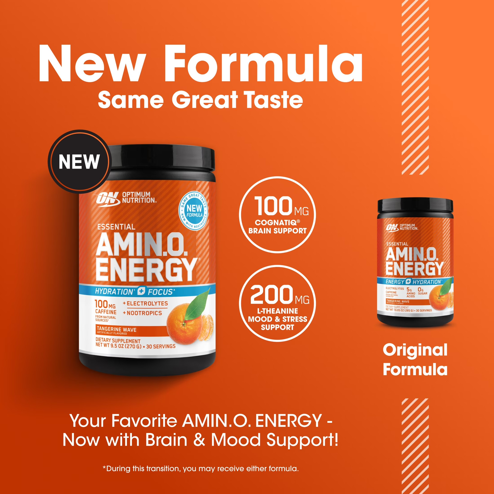 Essential Amino Energy Powder plus Hydration, Tangerine Wave, with BCAA, Electro