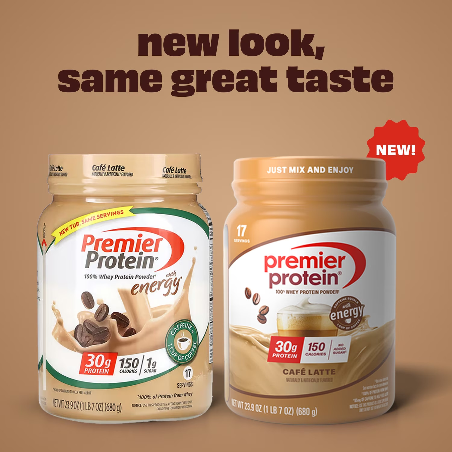 2 pack Premier Protein 100% Whey Protein Powder Café Latte, 30g Protein, 23.9 oz