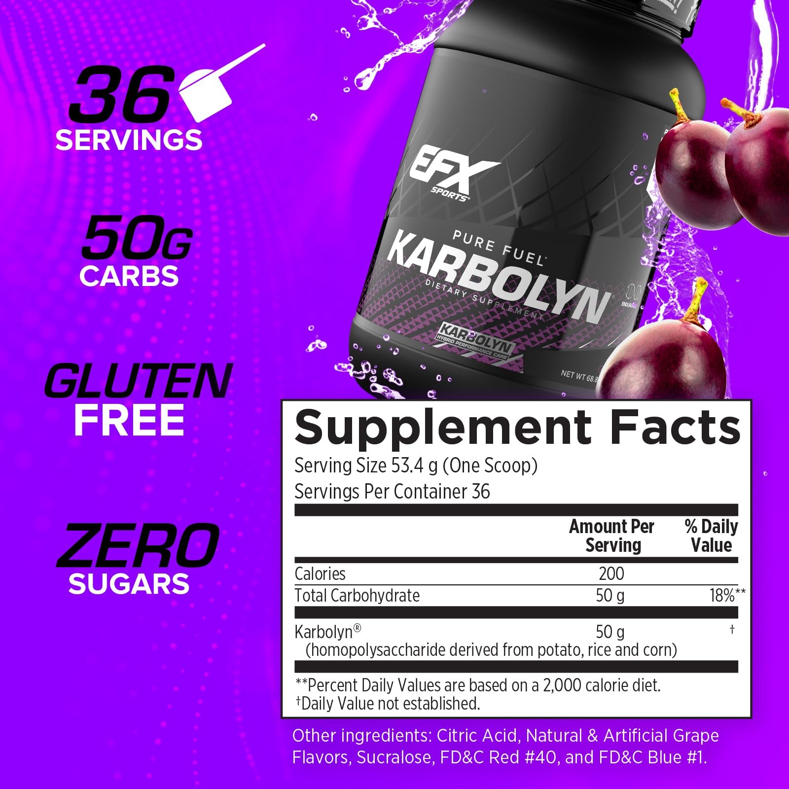 EFX Sports Karbolyn Fuel | FastAbsorbing Carbohydrate Powder | Carb Load, Sus…