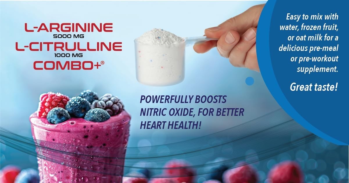 L-Arginine 5000mg & L-Citrulline 1000mg Powder – Nitric Oxide Booster, Cherry Fl