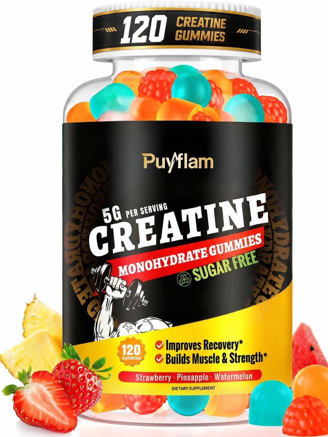 Creatine Monohydrate Gummies Strength & Athletic Performance 5g 120 Gummy USA