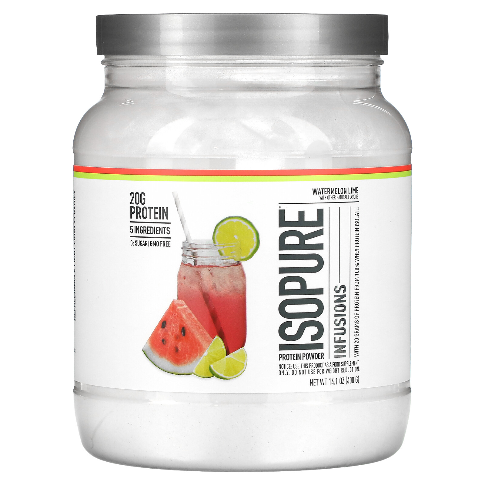 Infusions Protein Powder, Watermelon Lime, 14.1 oz (400 g)