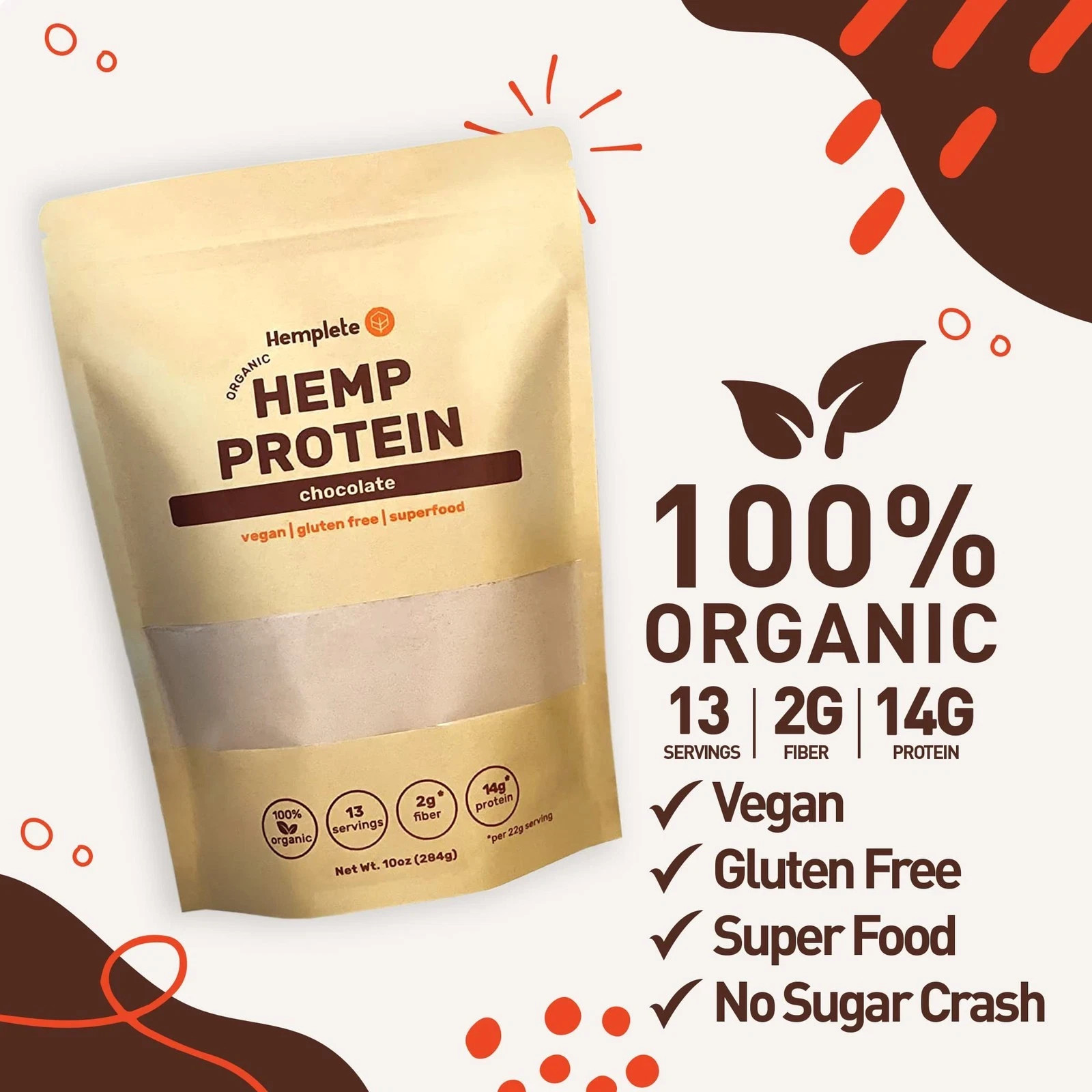 hemplete Hemp Vegan Protein Powder for Heart and Brain Health Easy to Digest …