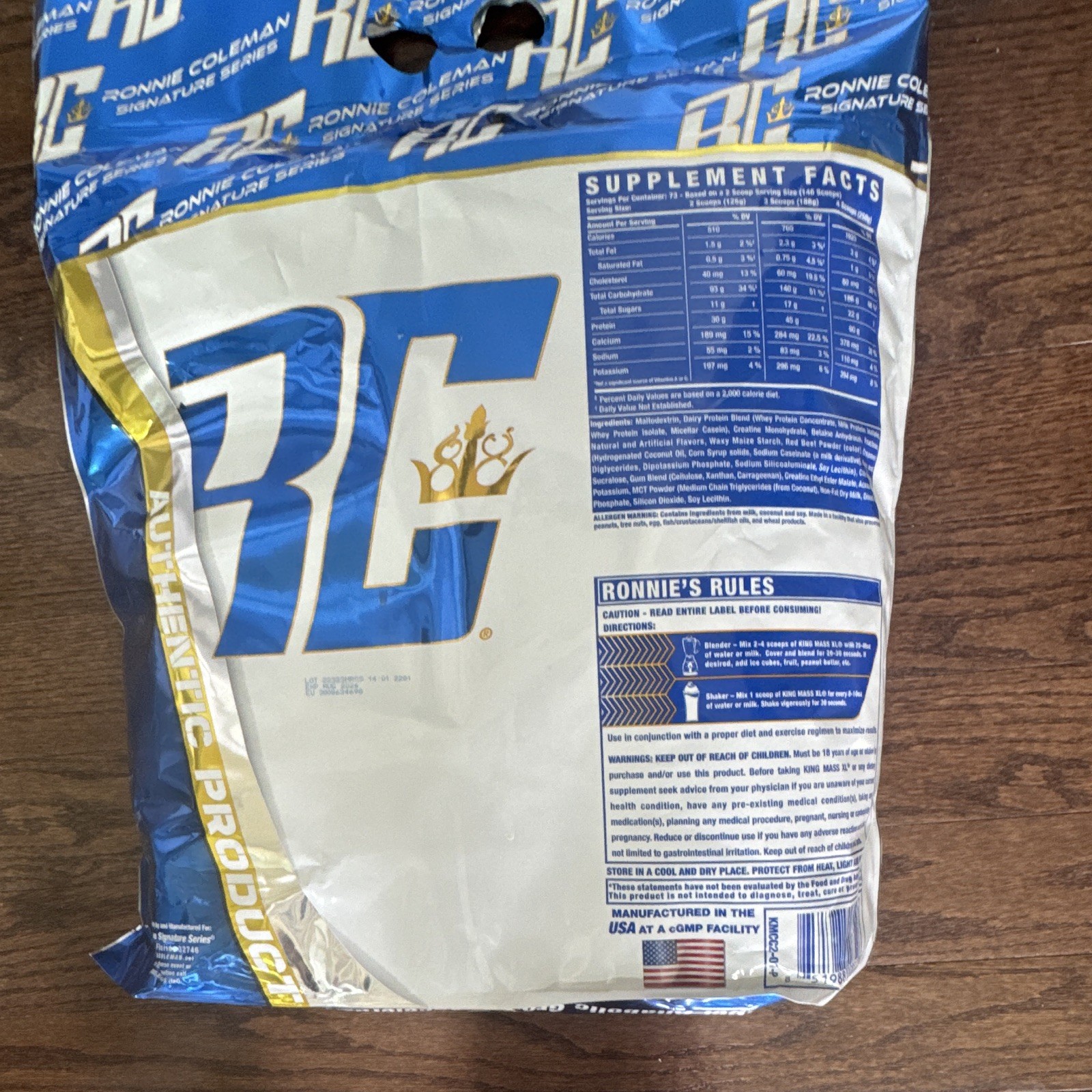 Ronnie Coleman Signature Series King Mass XL Mass Gainer Strawberry 20 lb 08/26