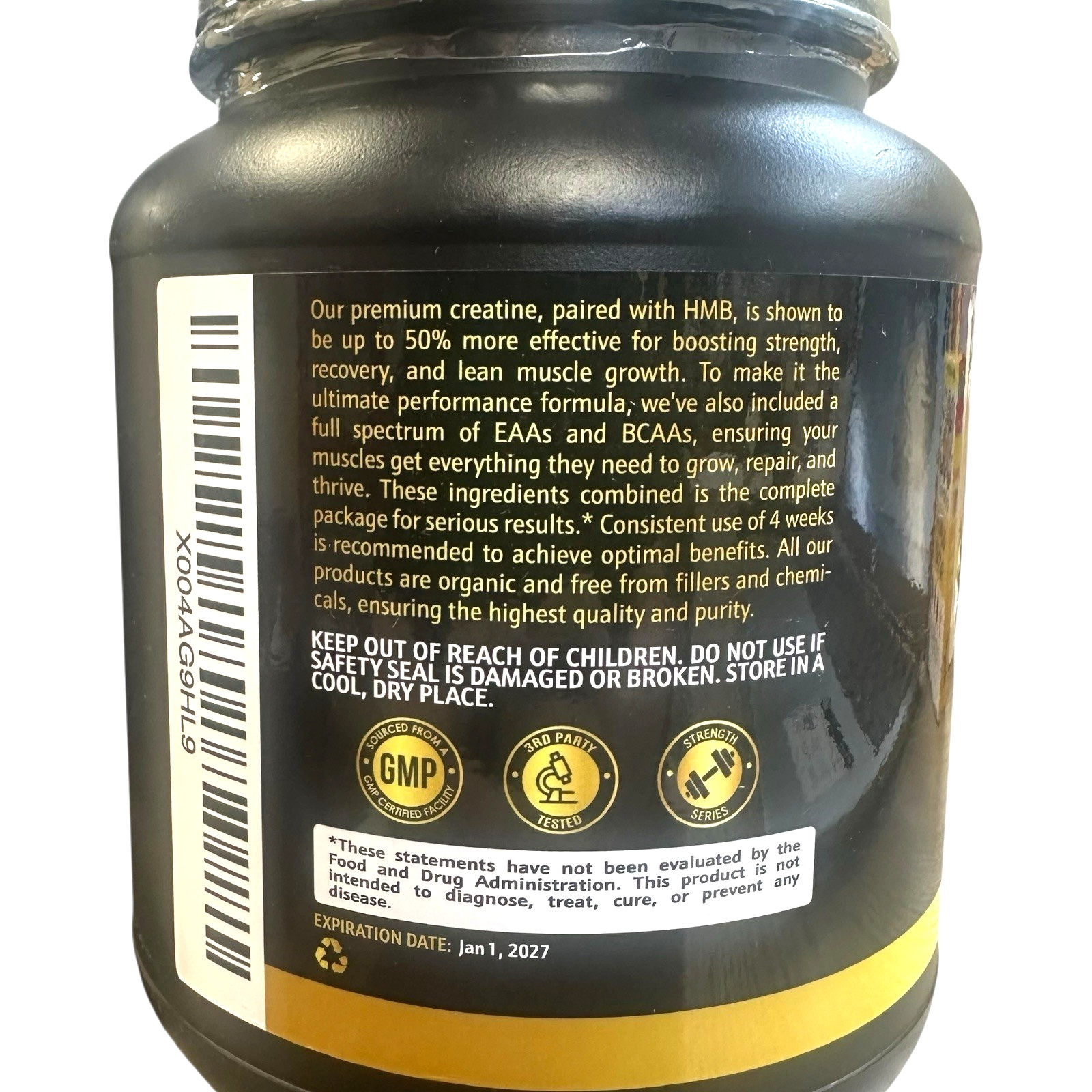 Creatine HMB Supplement w/Essential Amino Acids Powder | EAA & BCAA Mix |